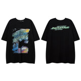 Men T Shirt Printed Short-Sleeved T-shirt Men and Women Street Loose Couple