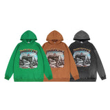 Men Hoodie Washed and Worn Hooded Sweater Loose Ins Autumn and Winter Clothing