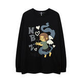 Men Long Sleeve Shirt Printed Couple Base Top Versatile Long Sleeve T-shirt for Men and Women