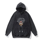Unisex Vintage Hoodie Figure Print Cotton Sweater