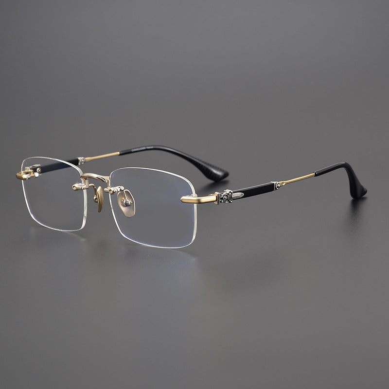 CHH Chrome Hearts Glasses Pure Titanium Frameless Business Myopia Glasses Frame