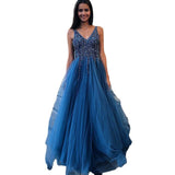 Slutty Wedding Dress Stitching Dress Deep V-neck Sexy Dress