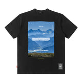 Men T Shirt Letter Print Short-Sleeve T-shirt Men's Loose Couple Casual All-Matching