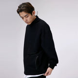Men Hoodie Turtleneck Sweater Long Sleeve Casual Autumn and Winter Loose