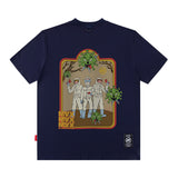 Men T Shirt Printed Short-Sleeved T-shirt Men's Summer Retro Loose