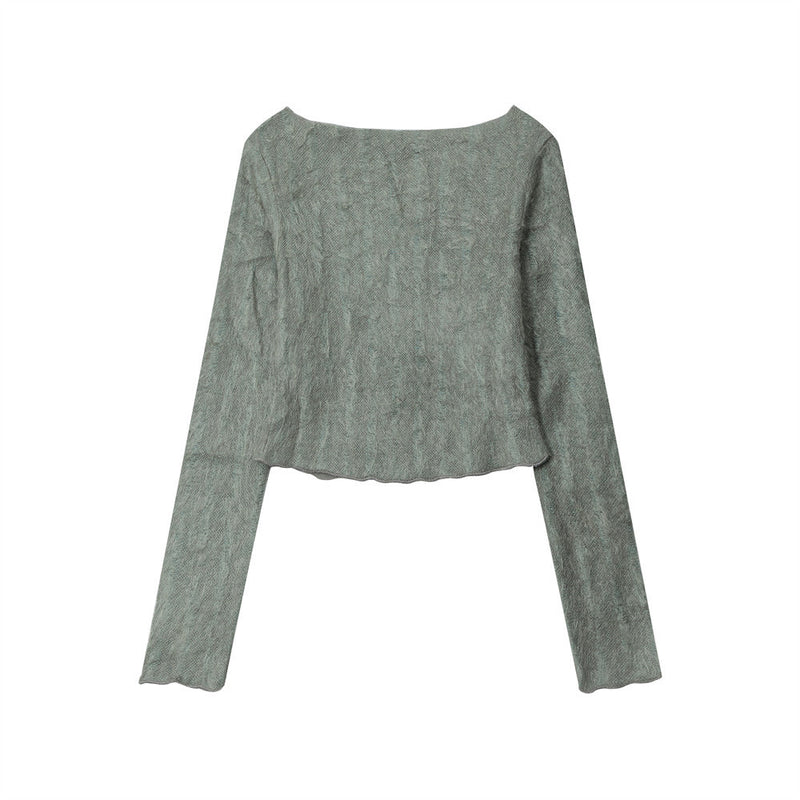 Women Long Sleeve T-Shirt Long Sleeve T-shirt Women's Design Sense Niche V-neck