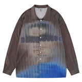 Men Long Sleeved T Shirt Printed Long Sleeve Shirt Men's Ins Loose Casual