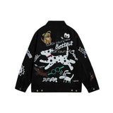 Graffiti Bomber Jacket Vintage Overalls Jacket Men and Women