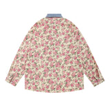 Men Long Sleeved T Shirt Long Sleeve Shirt Men's Spring and Autumn Clothing Cardigan Contrast Color Lapels Loose Shirt Coat