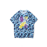 Bathing Ape T Shirt Summer Camouflage Shading T-shirt Cartoon Anime Short Sleeve