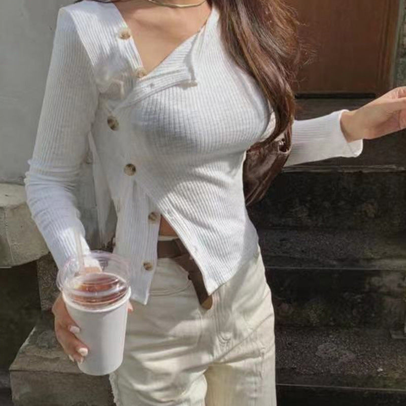 Women's Long Sleeve Shirt Bottoming Shirt Women's Slim Top Women's Spring and Autumn