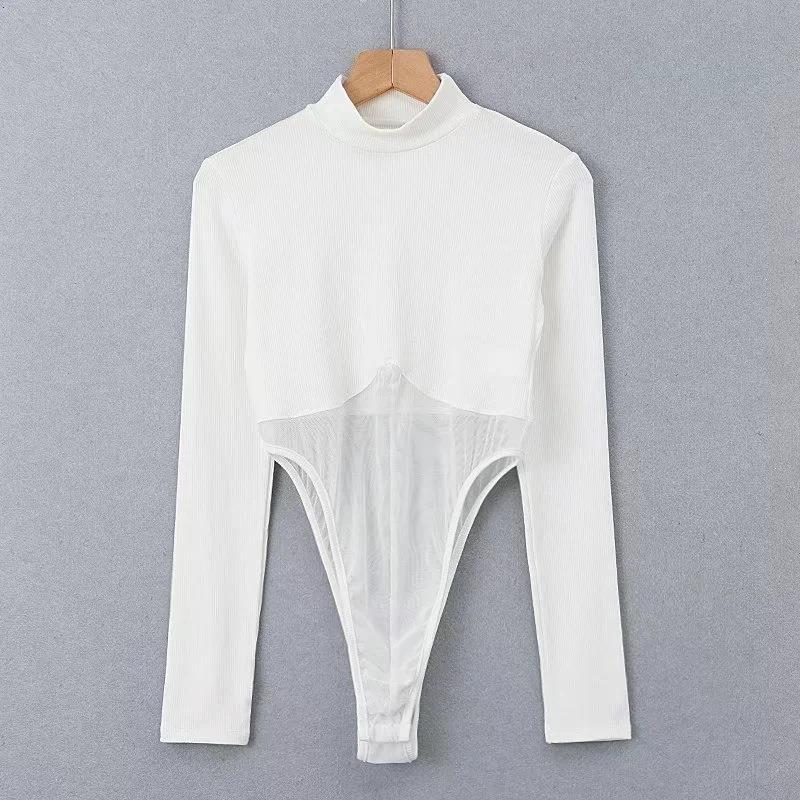 Women T-shirt Stitching Long Sleeve T-shirt Female