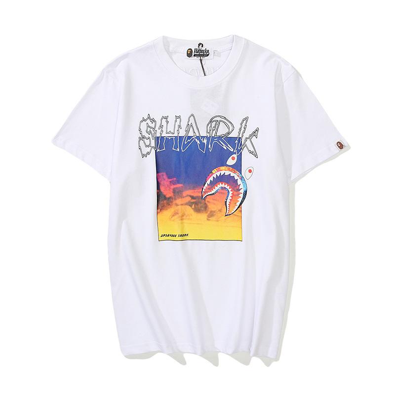 Bathing Ape T Shirt Tiger Head Shark Head Casual Loose Short Sleeves T-shirt