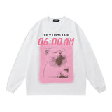 Men Long Sleeve Shirt Long Sleeve T-shirt Retro Loose Long Sleeve Men and Women
