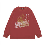 Men Long Sleeve Shirt Casual Long Sleeve Couple T-shirt Men and Women out Door Mechanical Style Loose