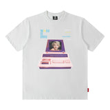Men T Shirt Summer Retro Portrait Printing round Neck Short Sleeve