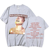 Vintage Rock Band Radiohead T Shirt Men Cotton T-shirts Hip