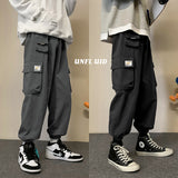 Men Sweatpants Summer Straight Cargo Ankle Banded Slacks Loose Korean Style