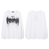 Men Long Sleeve Shirt Fashion Brand Kitten Print Oversize Couple Long Sleeve T-shirt Loose Men and Women