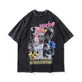 Men T Shirt American Retro Figure Printed Short Sleeve T-shirt Men and Women Hip Hop Loose