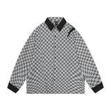 Men Long Sleeved T Shirt Contrast Color Long Sleeves Shirt Spring and Autumn High Street Loose Turn Button Shirt