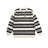 Unisex Sweatshirt Women's Striped Hollow out Sweater