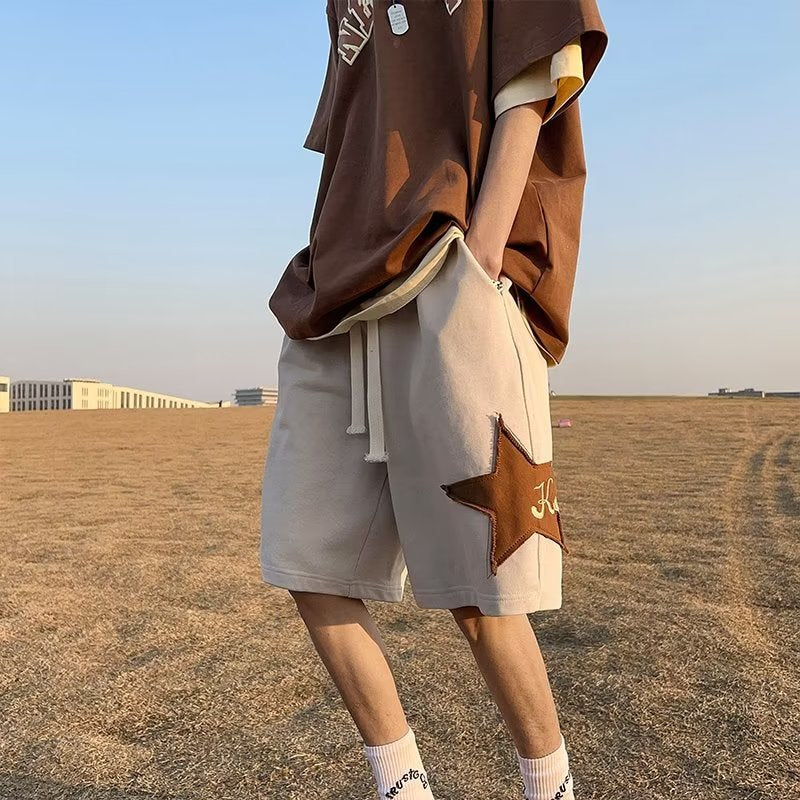 Men Sweatpants Shorts Men's Summer Loose Retro Fashion Brand Trend Leisure Sports