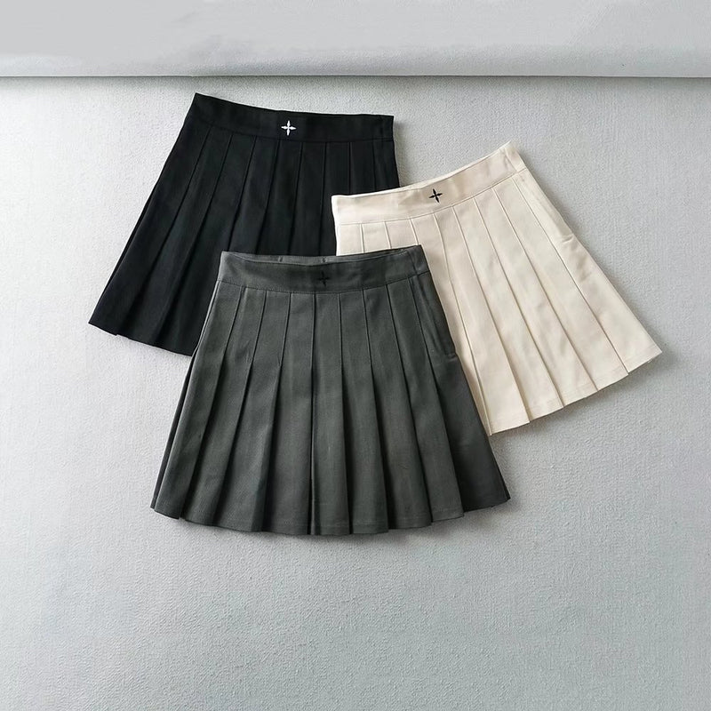 Women Skirt Preppy Style Spring High Waist Skirt Trendy Sports