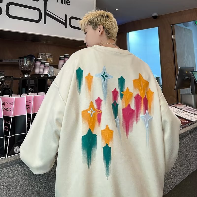 Men Hoodie Sweater Spring and Autumn High Sense Hip Hop Loose Coat