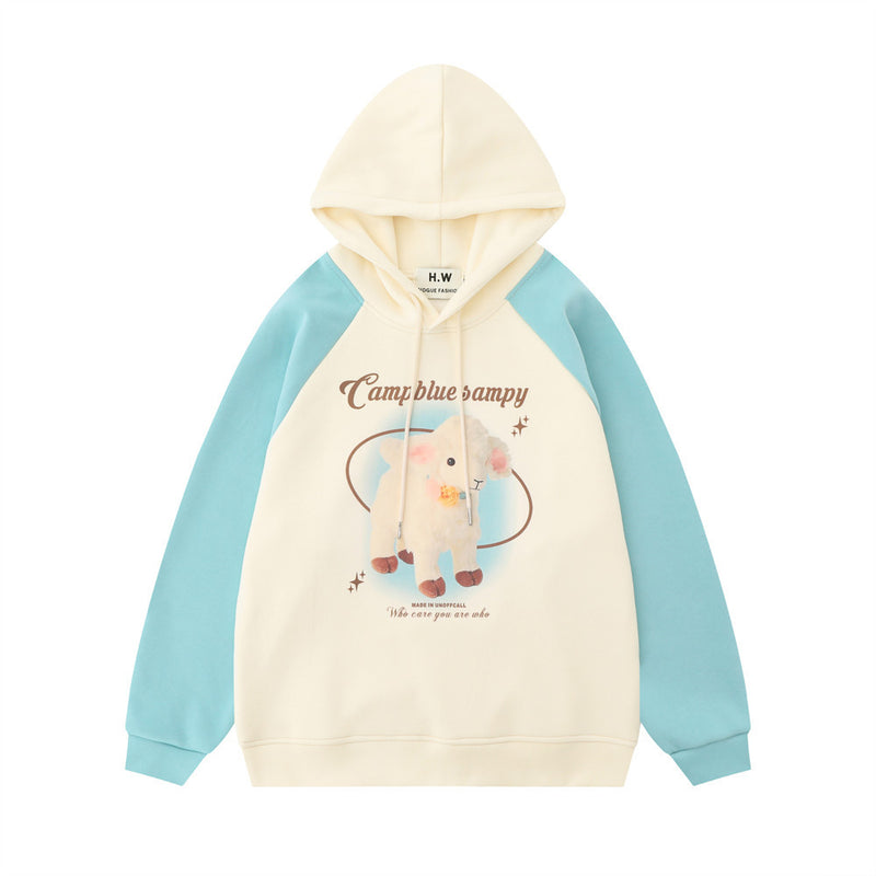 Men Hoodie Stitching Raglan Sleeve Loose Casual Hoodie Spring and Autumn
