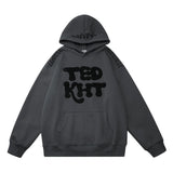 Men Fleece Lined Hoodie Embroidered Letter Hooded Sweater Men's Ins Loose Casual Autumn and Winter