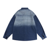 Men Long Sleeved T Shirt Denim Shirt Men Cartoon Embroidery Rabbit Long Sleeve Shirt Coat