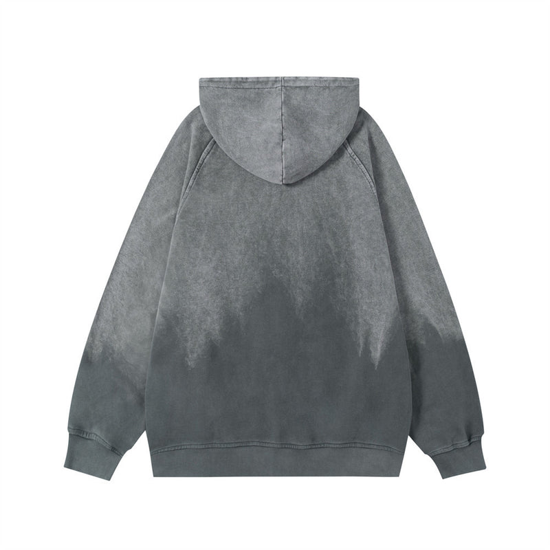 Men Hoodie Autumn and Winter Loose Casual Long Sleeves Distressed Hooded Jacket