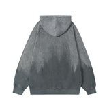 Men Hoodie Autumn and Winter Loose Casual Long Sleeves Distressed Hooded Jacket