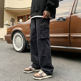 Men Sweatpants Men's Autumn and Winter Loose Trendy Retro Straight Casual Pants