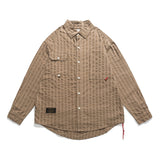 Men Long Sleeved T Shirt Striped Long Sleeve Lapel Shirt Men's Spring and Autumn High Street Casual Shirt Outer Wear