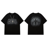 Men T Shirt Kitten Print Short Sleeve T-shirt Hip-Hop Street Loose