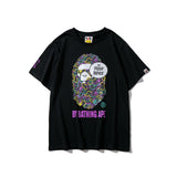 Bathing Ape T Shirt Summer Printing Colorful Graffiti Short Sleeve T-shirt Men and Women