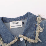 Men Denim Jacket Men's Clothing Washed and Worn Denim Jacket Coat