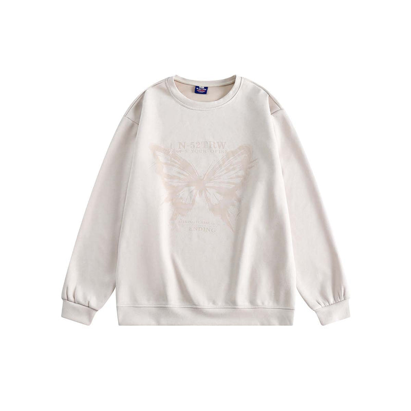 Unisex Jacket Autumn Butterfly Burning round Neck Sweaters Women's Clothing