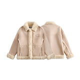 Unisex Jacket Winter Deerskin Velvet Stitching Jacket