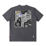 Men T Shirt T-shirt Men and Women Vintage Print Short Sleeves Loose Couple