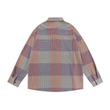 Men Long Sleeved T Shirt Plaid Long Sleeve Shirt Men Spring and Autumn Leisure Baggy Coat