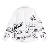 Men Long Sleeved T Shirt Letter Printed Long Sleeve Shirt Men's Casual Loose Lapels Shirt