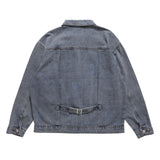 Men Denim Jacket Embroidered Denim Jacket Men's Loose Outer Wear Jacket