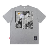 Men T Shirt T-shirt Men and Women Vintage Print Short Sleeves Loose Couple