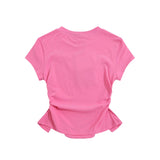 Women T-shirt Short-Sleeved T-shirt O-neck Short Top