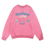 Men Hoodie Sweater Men's Loose Leisure Sports Letter Printing Worn Looking Washed-out