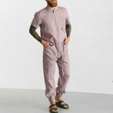 Men Co-Ords Men's Summer Casual Suit Short-Sleeved One-Piece Trousers