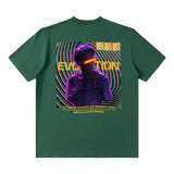 Men T Shirt Retro Fashion Brand Short Sleeve T-shirt Men and Women Loose Pure Cotton Couple